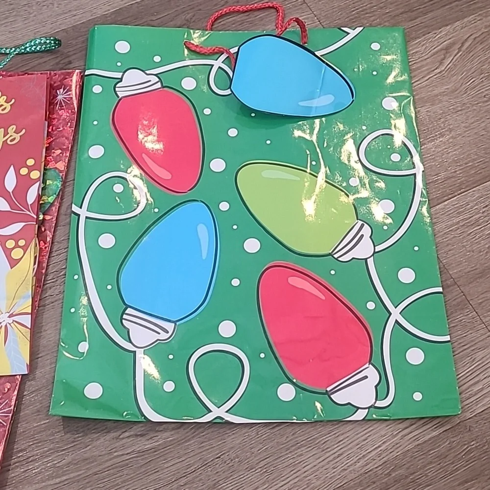Large Santa Holiday Gift Bag Bundle